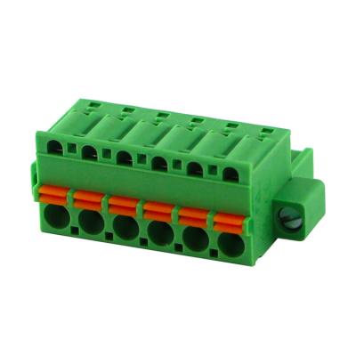 China Copper Alloy Constituent PCB Terminal Blocks With Flange Screw Socket 5.0mm Pitch for sale