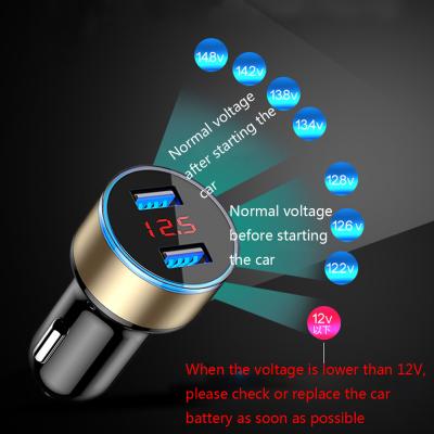 China Car Charger Adapter 3.1A Digital LED Voltage Vehicle Metal Auto Charger/Current Display For Smart Phone/Tablet 3*4.5*6 for sale