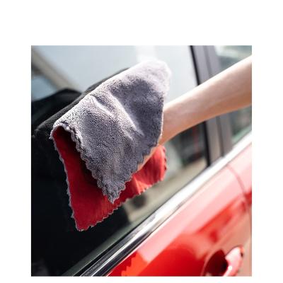 China Sustainable New Design Coral Car Cleaning Cloth Can Customized Logo For Car for sale