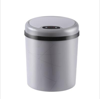 China 2021 Hot Viable New Design Mini Home Office Bathroom Waste Paper Basket Tip Plastic Infrared Sensing Trash Can for sale