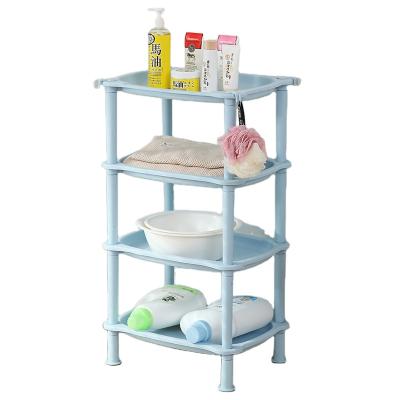 China Widely Use Business PP Modern Bathroom 4 Tiers Plastic Shelf For Storage Home Rack Food Sundries Multifunctional Organizer Kitchen Rack for sale