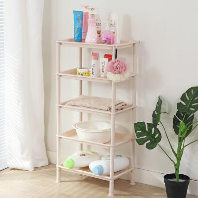 China 2022 Best Quality Chinese Style Bathroom Living Room Kitchen Living Room Vegetable Shelf Organizer Plastic Corner Shelf Holders Storage Rack for sale