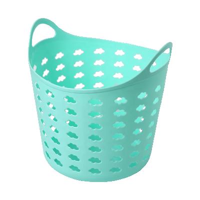 China Bestseller Modern Made in PE Plastic Material Round Cloud Pattern for Clothes Storage Canvas Hamper Dirty Laundry Hamper for sale