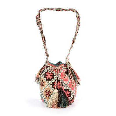 China Boho style ethnic wayuu hippie canvas shoulder daily used custom lady bags for sale