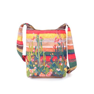 China Soft Custom Women Handbags Women Casual Daily Used Casual Cotton Female Ethnic Shoulder Bag for sale