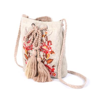 China Wholesale New Design Nylon Embroider Soft Ladies Casual Shoulder Bags With Tassel for sale