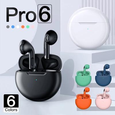 China New Products Pro6 Tws Mini Call Earbuds Stereo Headphone Perfect Sound Trending Wireless Headphones With Charging Box pro 6 for sale