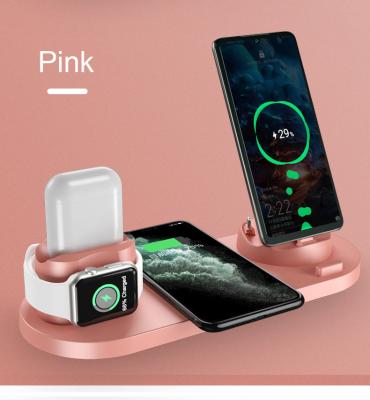 China Newest Model Multifunctional 6 in 1 Qi Multifuncion Wireless Charging Station 15w 10w Fast Wireless Charger Stand For Iphone Iwatch Airpo for sale