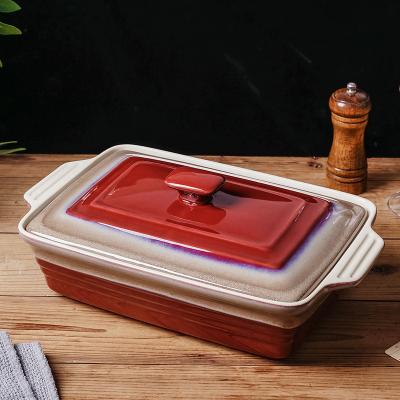 China Viable High Quality Nonstick Ceramic Baking Dish With Lid Gradient Pots Sets Cookware For Baking for sale