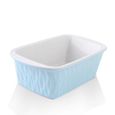 China Viable Wholesale Direct Ceramic Bread Baking Dish Ruffled Baking Pan Food Grade For Bakeware for sale