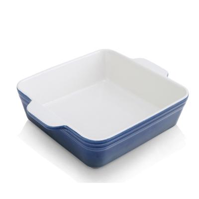 China Sustainable High Quality Tray Dish Baking Dish Ceramic Square Pan For Cooking Potato Chicken Cookware for sale