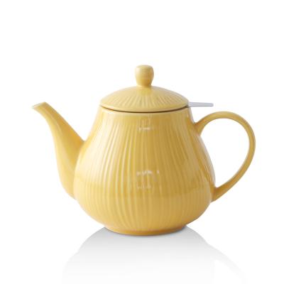 China Viable Hot Selling Ceramic Teapot With Infuser Large Teapot Porcelain Pot For Loose Leaf Tea for sale