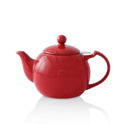 China Viable Simply Pure Color Teapot and Ceramic Tea Infusers Kettles for Loose Tea Cup for Home for sale