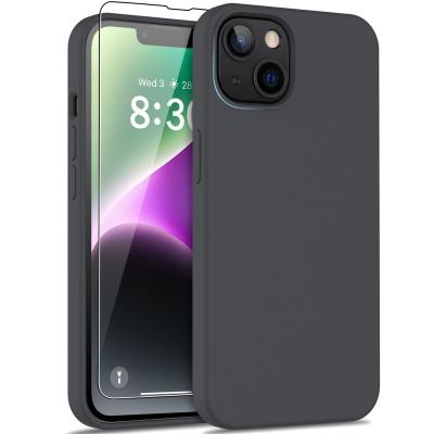 China Soft Flexible Silicone Phone Protector Shockproof Slim Fit Shockproof Phone Protector Case With Microfiber Lining For iPhone14 Dark Gray for sale