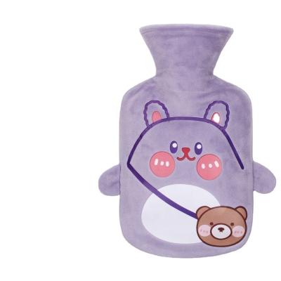 China Hot Protector Hot Water Bottle with Knitted Cover, Transparent Hot Water Bag 2 Liter - Purple for sale