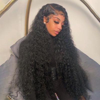 China Sheer Lace Front Wigs, Factory Wholesale 100% HD Yaki Baoli Braid Deep Wave Lace Front Wigs 30 Inch Full Hair Wigs For Black Women for sale