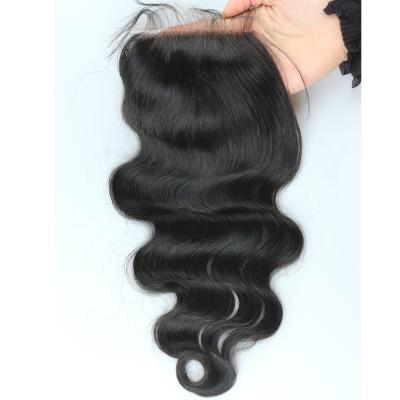 China Body Wave Brazilian Virgin Remy Silk Hair 4*4 Lace Closure Bottom Top Piece for sale