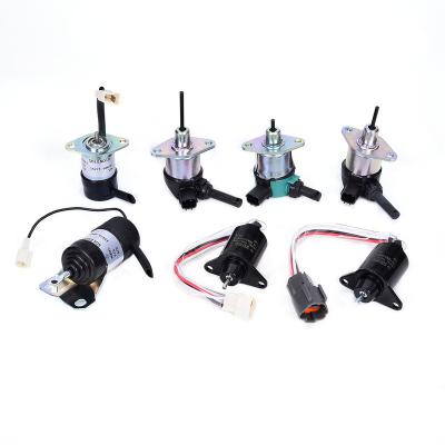 China Crawler Excavator Low Price Excavator Fuel Shutoff Solenoid Solenoid Kubota V3300 V3600 V3800 V2607 V3307 Solenoid Stop Solenoid Valve for sale