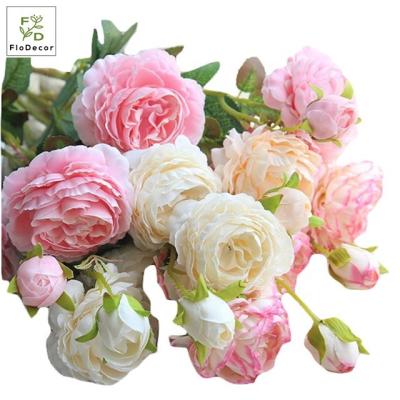 China Party Wedding Wholesale Best Selling Rose Peony Flower China Silk Artificial Wedding Decoration Flower for sale