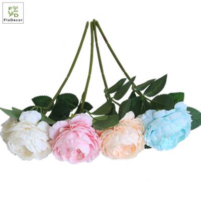 China Single Stem Austin Rose Peony Flower Silk Cheap Artificial Decorative Flower Festival Home Wedding Party Wedding for sale