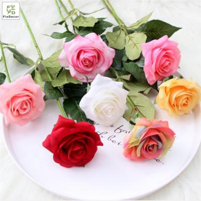 China Real Touch Rose Flowers Latex Coated Artificial Roses Decor Party Wedding Decoration Flowers Fake Bulk Artificial Home Wedding for sale