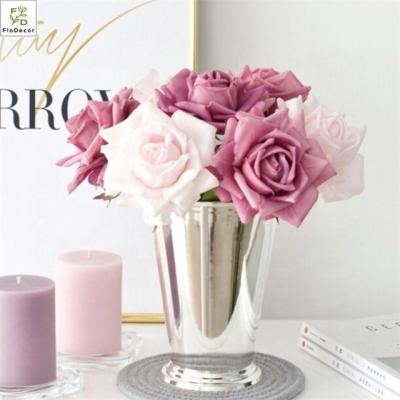 China Party Wedding Artificial Latex Touch Roses Real Flowers Wedding Decorative Flowers For Table Large Rose Flower Stem Decoration for sale