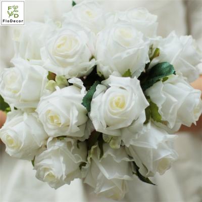 China Silk with Rose Bouquet Flowers Latex Wedding Real Touch Latex Coated Artificial Real Touch Bridal Flower Decoration for sale