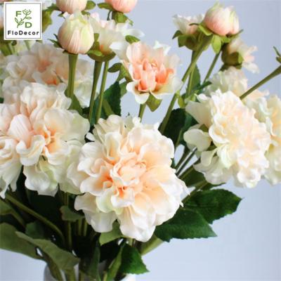 China Wholesale Party Wedding Anniversary 3 Heads Peony Rose Flower Silk Fabric Artificial Flower For Wedding Party Home Decoration for sale