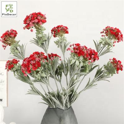 China Party Wedding New Arrival 3 Heads Soft Alyssum Artificial Silk Flower For Party Home Wedding Bouquet Bridal Decoration Small for sale