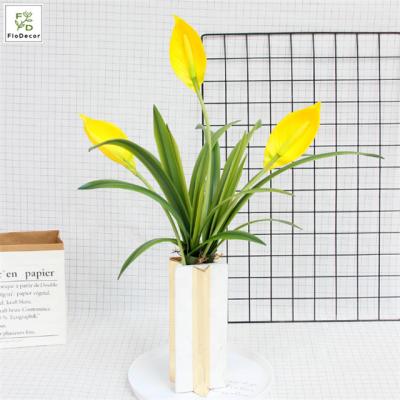 China Home Wholesale Hot Sale Artificial Anthurium Artificial Flower Real PU Hotel Wedding Party Decoration Touch For Home Wedding Party Decoration Table Centerpiece Flower for sale