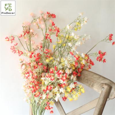 China Wholesale Hot Selling Home Wedding Party Long Stem Artificial Silk White Flower Single Baby's Breath Small To Wedding Bouquet Home Decoration for sale