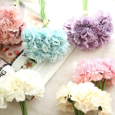 China Silk Tissue Carnation Party Flower Bouquet Group Artificial Mother's Day Decoration Gift for sale