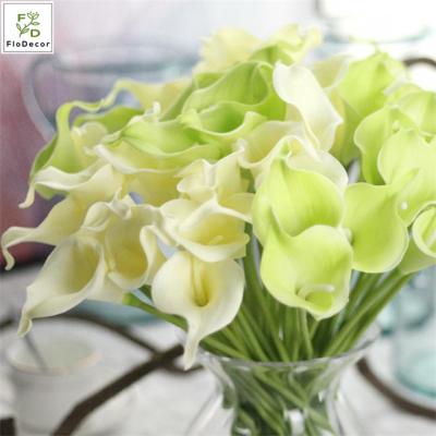 China Hot Selling Cheap Party Wedding Hotel Calla Lily Artificial Flowers Mini PU Real Touch For Home Wedding Party Decoration Table Centerpiece for sale