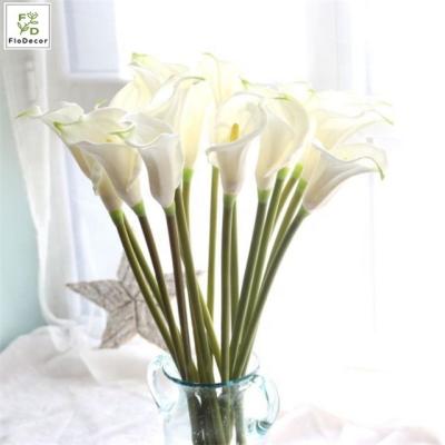 China High Quality Artificial Flowers White Calla Lily Wedding Party Large Real Touch Hotel Wedding Party Home Decoration Table Centerpiece for sale