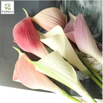 China Party Wedding Hotel New Arrival Pu Calla Lily Artificial Flowers Real Touch Hot Pink For Home Wedding Party Decoration Table Centerpiece for sale