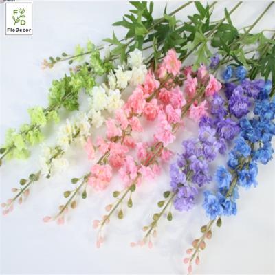 China Wholesale High Quality Party Wedding Artificial Delphinium Ajacis Flower Table Centerpiece Wedding Party Christmas Silk Home Decoration for sale