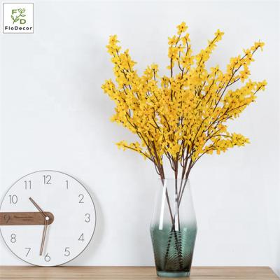 China Party Wedding Home Decoration Spring Artificial Forsythia Flowers Winter Silk Jasmine Yellow For Home Decoration for sale