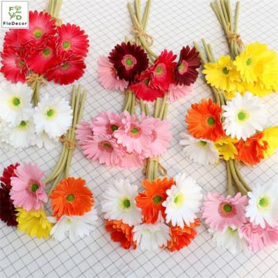 China High Quality Artificial Gerbera Daisy Flower Bouquet Real Touch PU Wedding Party Home Decoration For Flower Wedding Home Decoration Table Centerpiece for sale