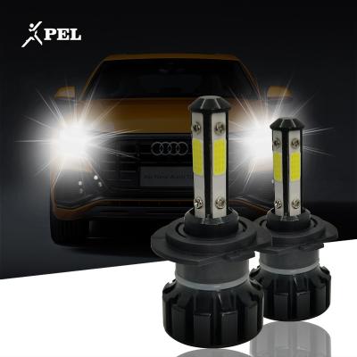 China pel auto lighting system H1/H3/H4/H7/H11/9005/9006/9004/9007 X7 h7 h11 h4 led headlights HB3 HB4 bulb headlight led lighting for cars vehicle led head lights 4 sides for sale