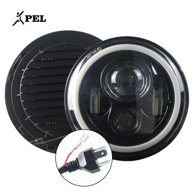 China Hot Sale 7inch LED Headlights High Low Beam Aluminum Alloy DRL Amber Turn Signal For Land Rover Harley Jeep Wrangler JK TJ for sale