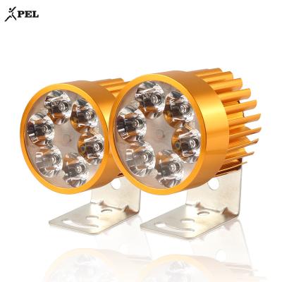 China Hot Selling Led Motorcycle Spotlights 6 Beads 12V Gold Led Motorcycle Spotlight 6 Beads Motorcycle Extra Headlamp White Beads (Gold) for sale