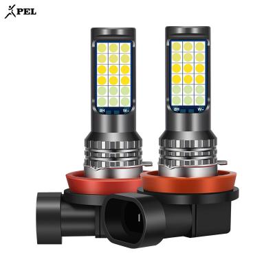 China Universal Car Led Fog Light 3 Colors Burst Flashing Light Car Accessories 3030 36 Super Bright SMD Led 3 Color Front Fog Light Daytime Running Lamp for sale