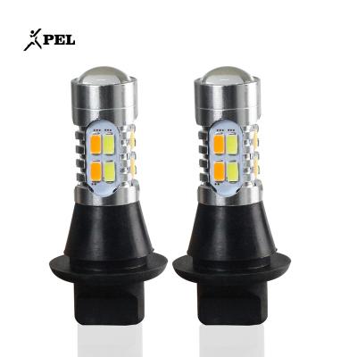 China Factory Direct Sale Led Turn Signal Light White+ Amber Dual Color 12 Volt Lamp Bulb Car DRL BA15S Automotive Silver White+Yellow Reverse Light for sale