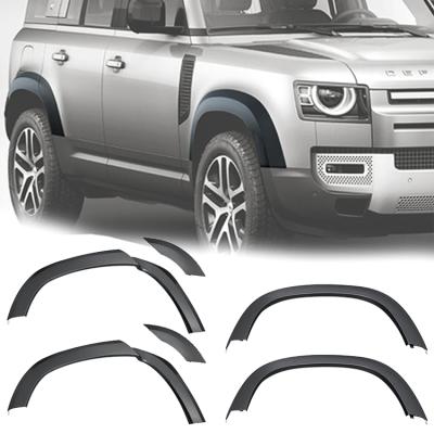 China Durable 4x4 Matte Black Car Front Rear Wheel Arch Fender Flares For Land Rover Defender 2020 2021 for sale