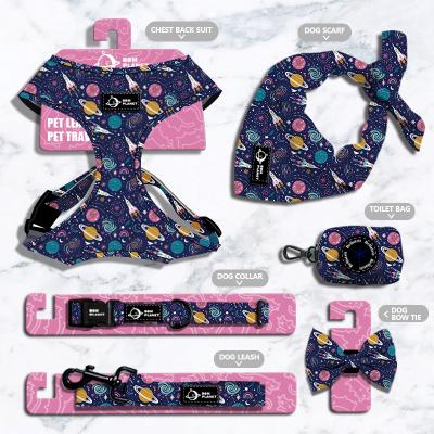 China Wholesale Custom 2021 Pet Products Pet Collar Leash Wedge Chain Pet Harness for Dog Cat Travel Comfortable Dog Harness for sale