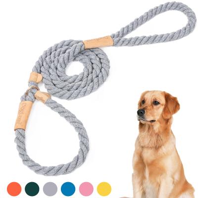 China Customized No Pull Training Durable Dog Leash Eco Friendly , Heavy Duty Braided Rope Lead Pet Leash Training for sale