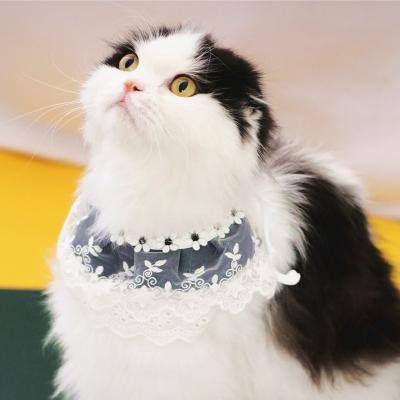 China Pet Bib Cat Lace Bib Cute Fancy Dog Stocked Style Various Knitted Cat Bandanas Bib Puppy Accessories Dog Free Sample for sale