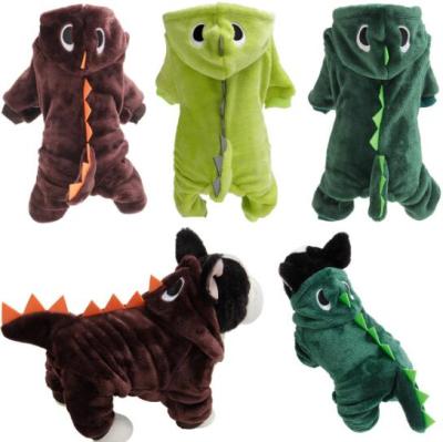 China Viable factory direct dinosaur pet clothes fall and winter patterns funny entertainment turned pet clothes for sale