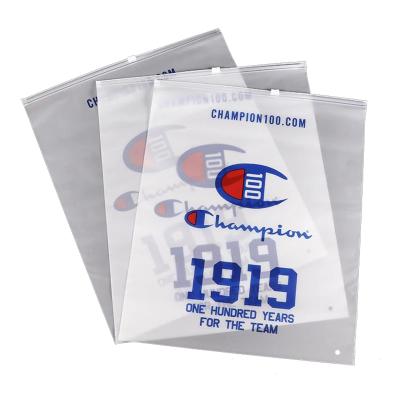 China BIODEGRADABLE Wholesale Custom Frosted Zipper Plastic Bags For Clothes Packaging With Your Logo for sale