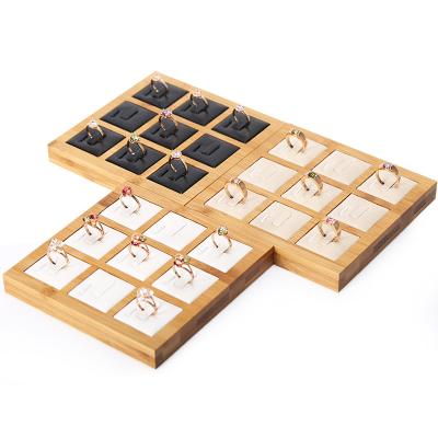 China High End OEM+ODM+Wholesale DIGU Europe Jewelry Insert Trays Jewelry Rings Tray Wooden Ring Holder Display for sale